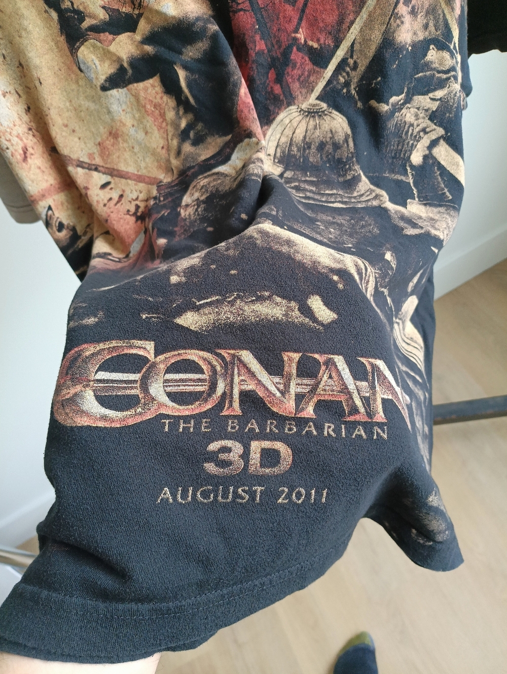 Vtg 2011 Conan the Barbarian 3D Movie Tultex AOP T-Shirt L - Picture 4 of 5